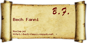 Bech Fanni névjegykártya