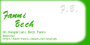 fanni bech business card